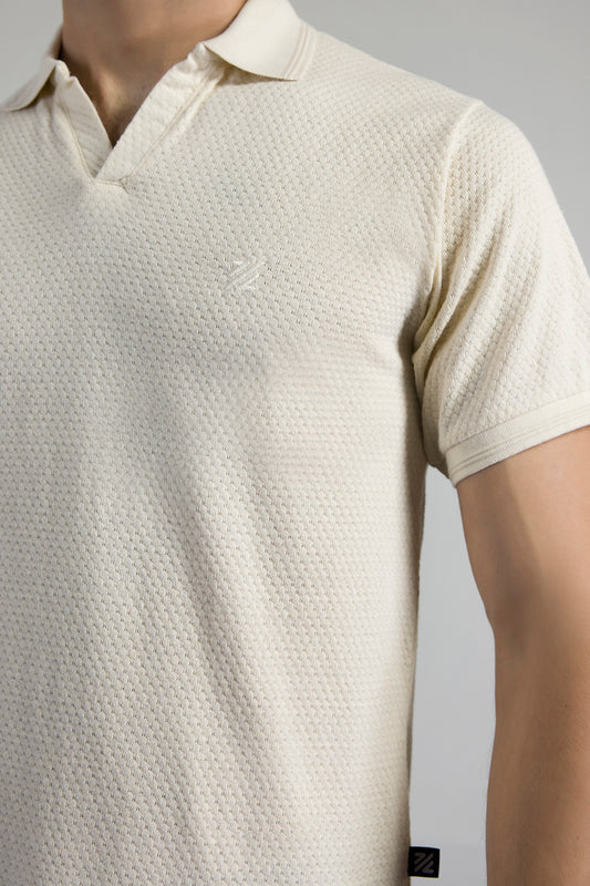 Textured Johnny Collar Polo - 5004