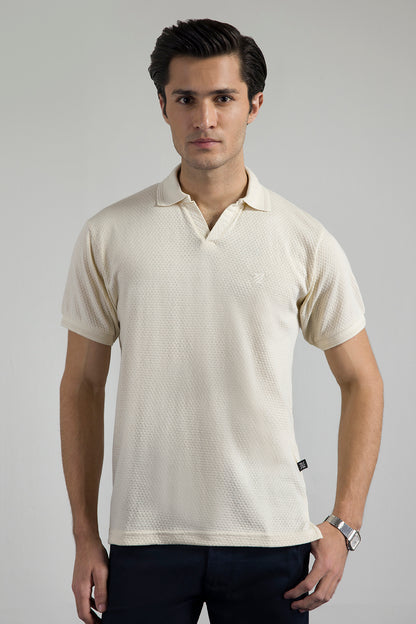 Textured Johnny Collar Polo - 5004