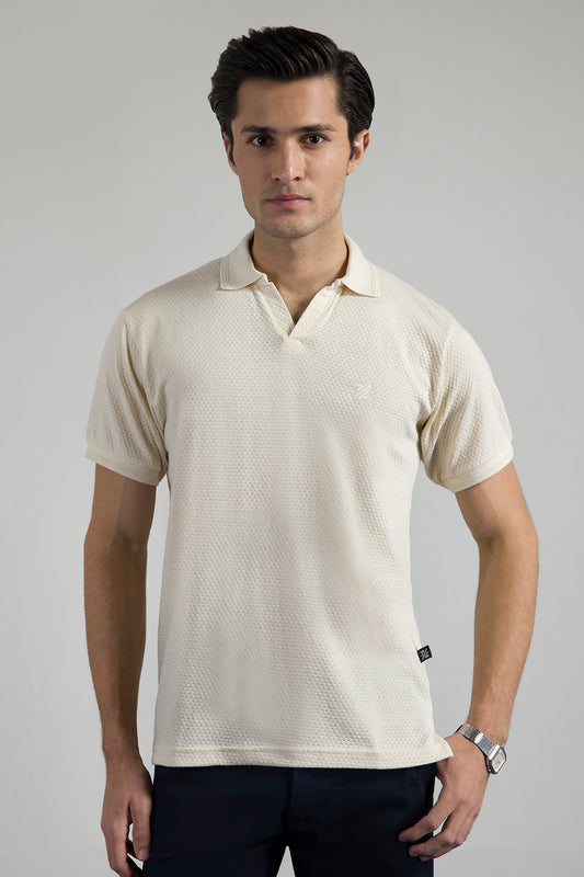 Textured Johnny Collar Polo - 5004