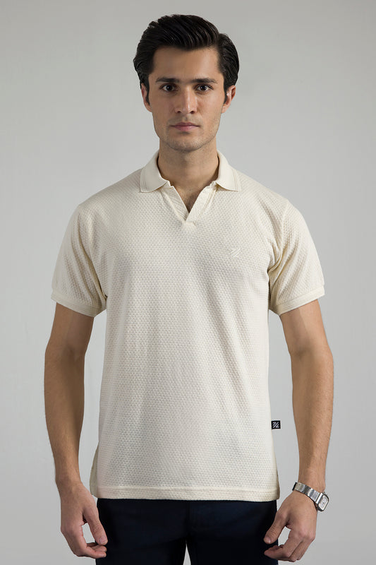 Textured Johnny Collar Polo - 5004
