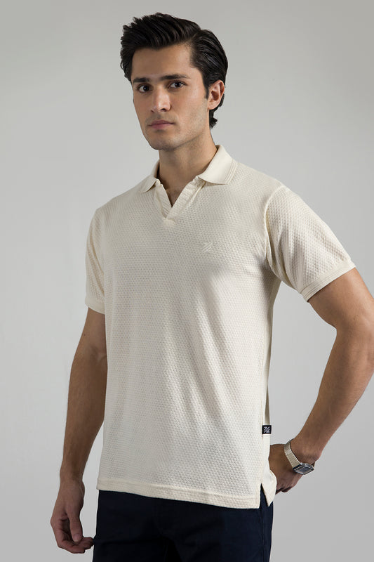 Textured Johnny Collar Polo - 5004