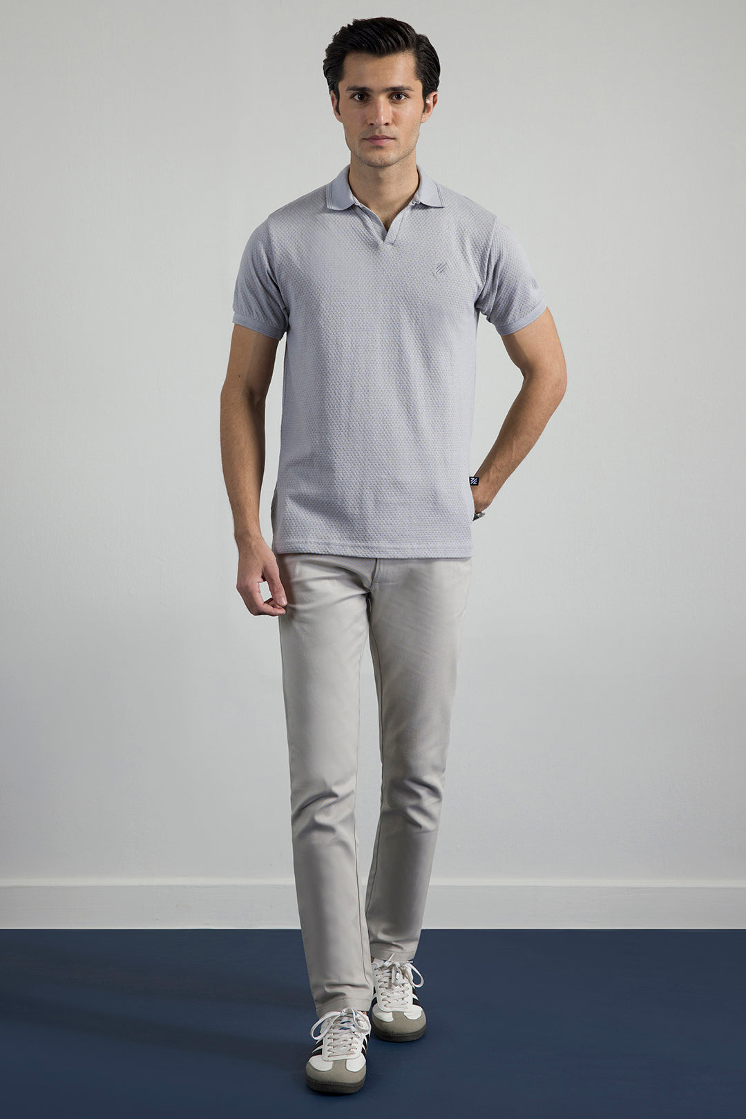 Textured Johnny Collar Polo - 5004