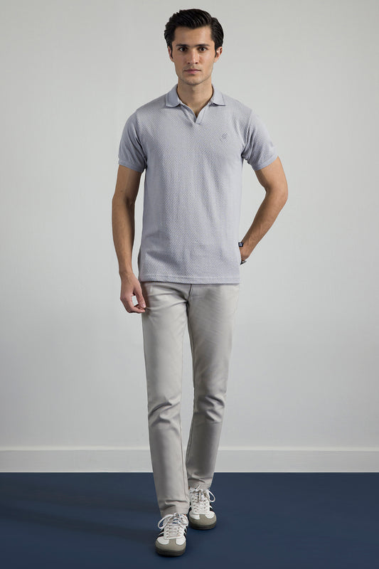 Textured Johnny Collar Polo - 5004