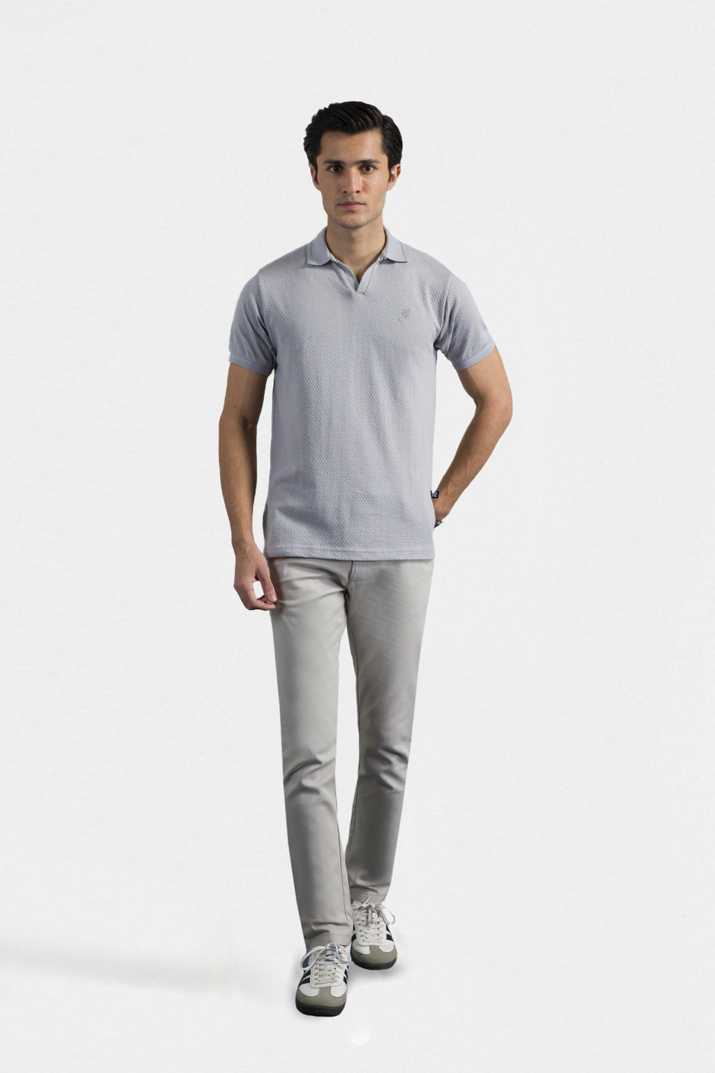 Textured Johnny Collar Polo - 5004