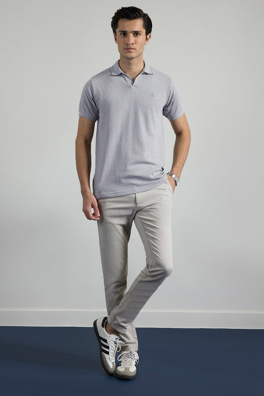 Textured Johnny Collar Polo - 5004