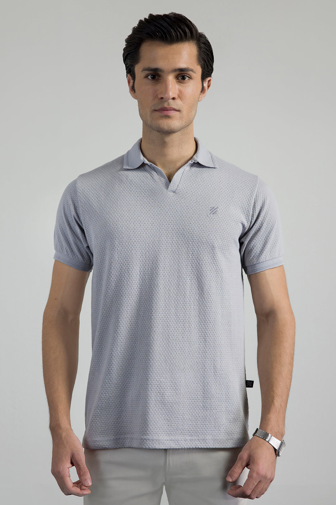Textured Johnny Collar Polo - 5004
