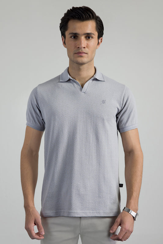 Textured Johnny Collar Polo - 5004