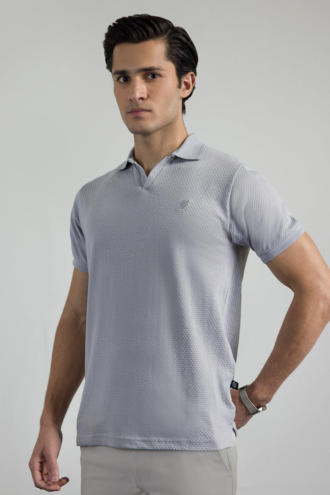 Textured Johnny Collar Polo - 5004