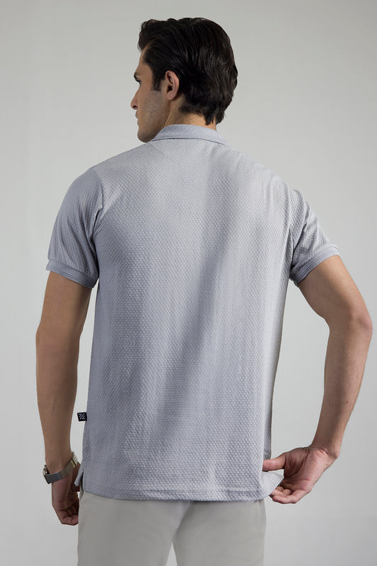 Textured Johnny Collar Polo - 5004