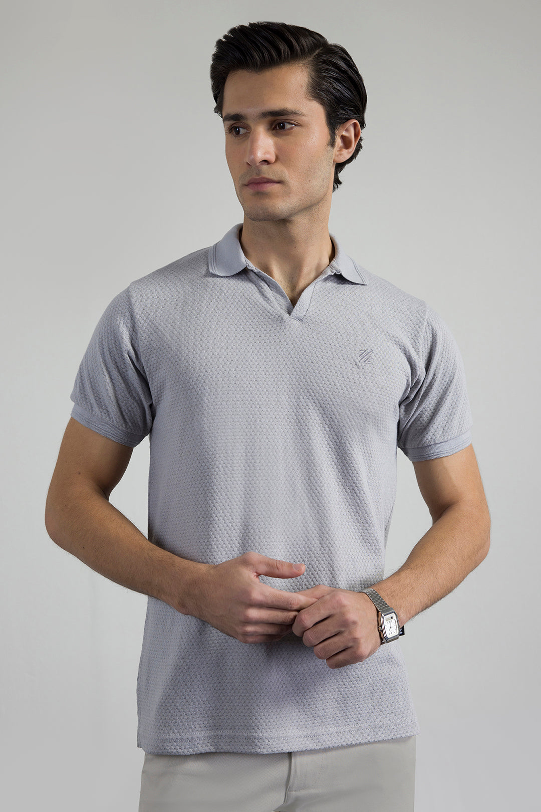 Textured Johnny Collar Polo - 5004