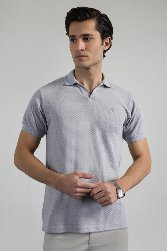 Textured Johnny Collar Polo - 5004