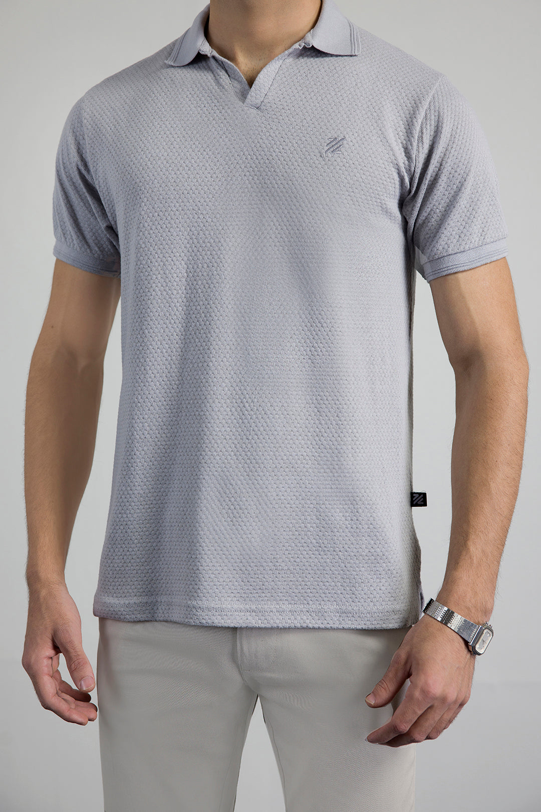 Textured Johnny Collar Polo - 5004