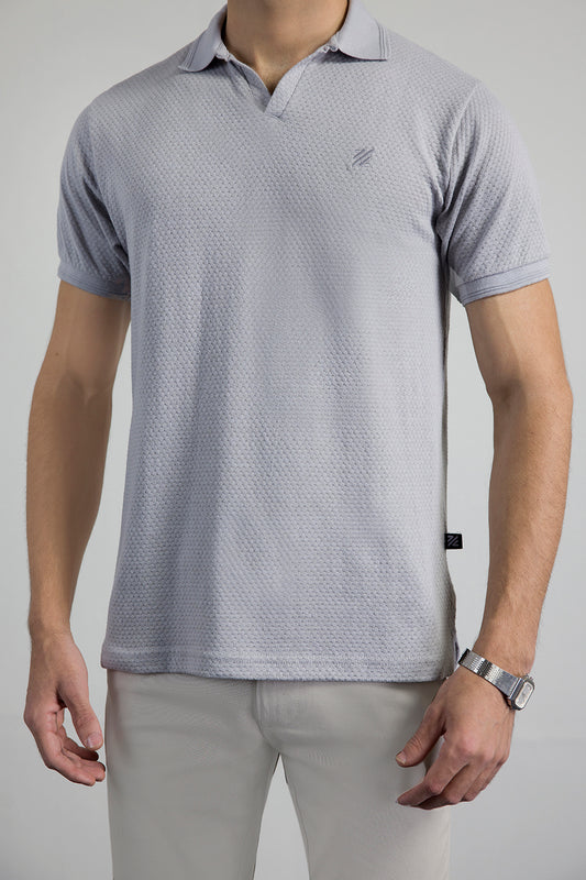 Textured Johnny Collar Polo - 5004