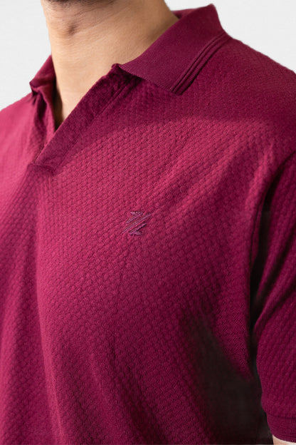 Textured Johnny Collar Polo - 5004