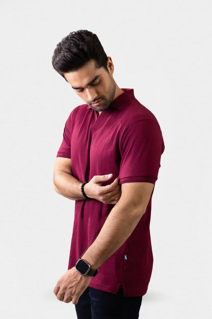 Textured Johnny Collar Polo - 5004