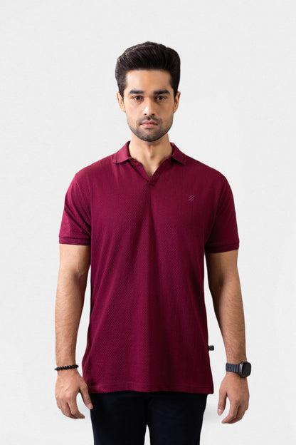 Textured Johnny Collar Polo - 5004