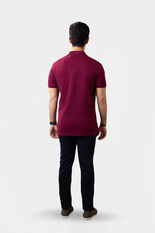 Textured Johnny Collar Polo - 5004