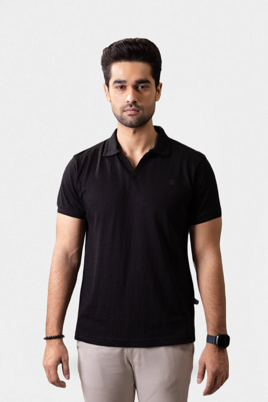 Textured Johnny Collar Polo - 5004