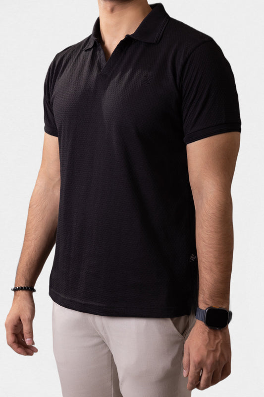 Textured Johnny Collar Polo - 5004