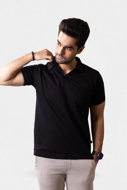 Textured Johnny Collar Polo - 5004
