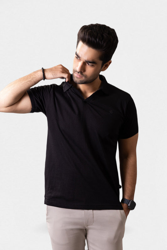 Textured Johnny Collar Polo - 5004