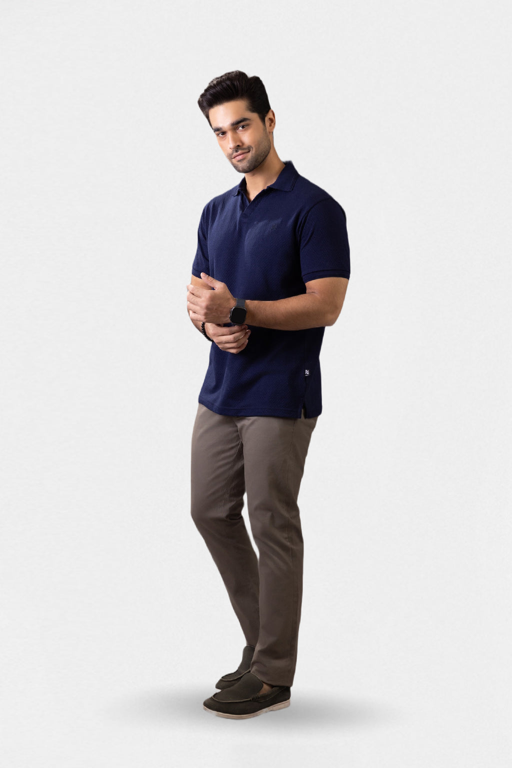 Textured Johnny Collar Polo - 5004