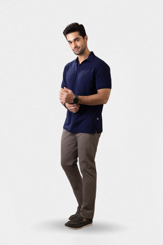 Textured Johnny Collar Polo - 5004
