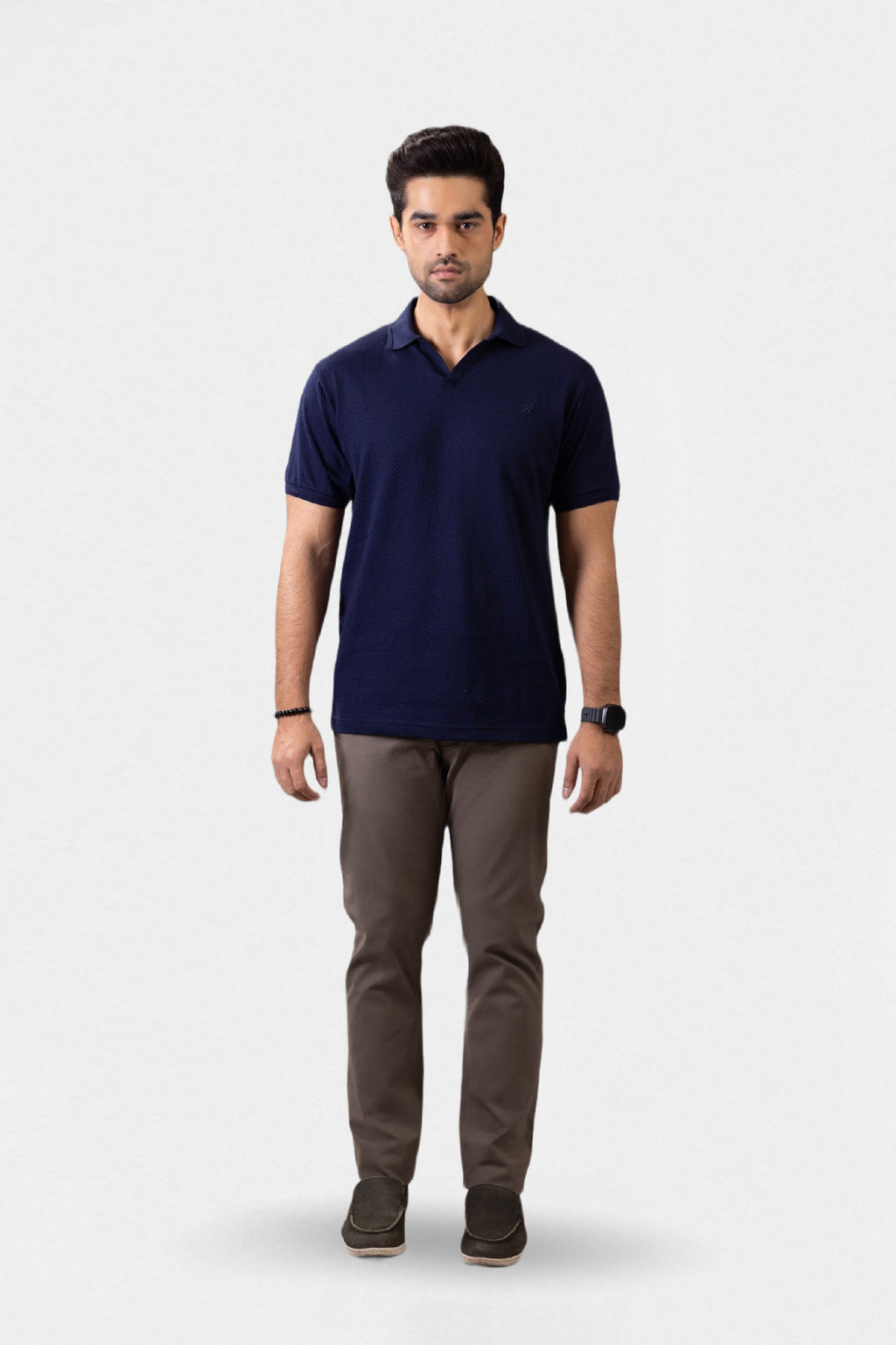 Textured Johnny Collar Polo - 5004