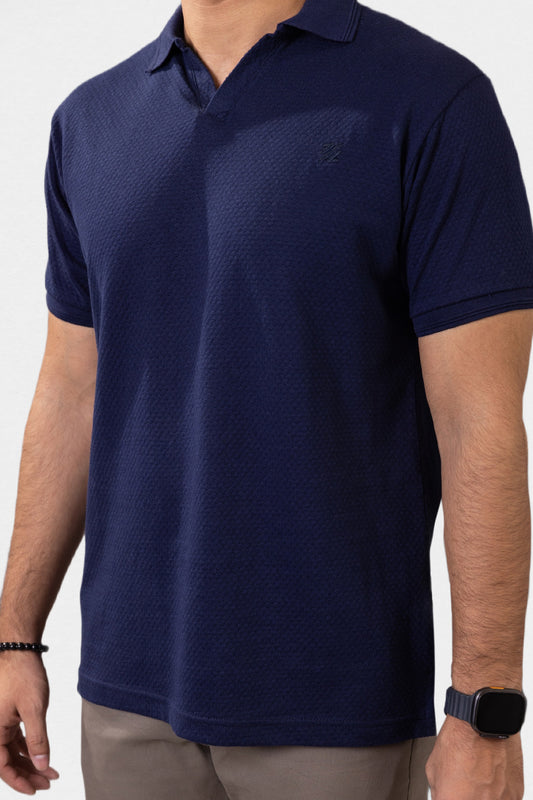 Textured Johnny Collar Polo - 5004