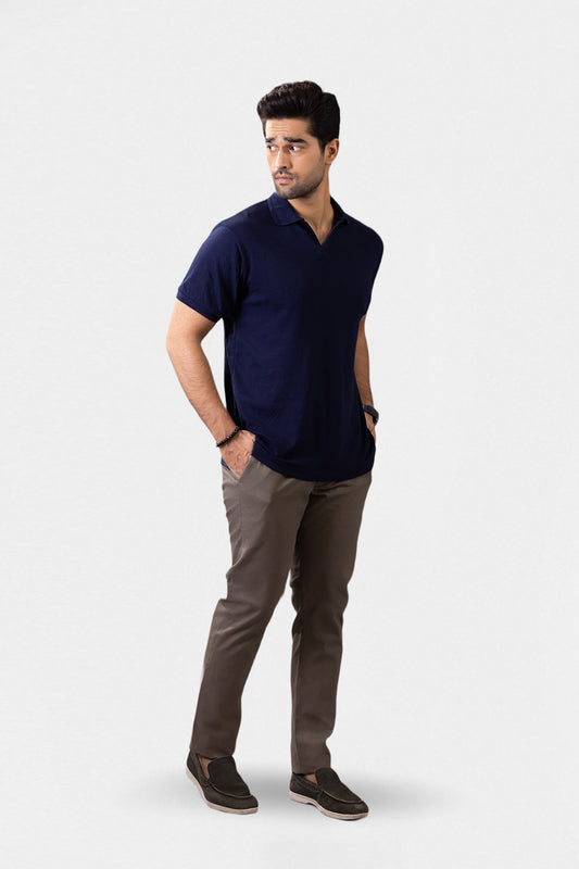 Textured Johnny Collar Polo - 5004
