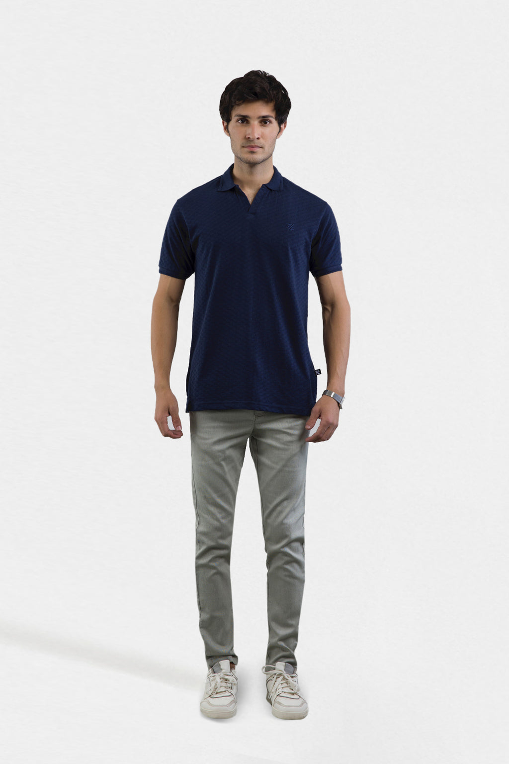 Textured Johnny Collar Polo - 5005
