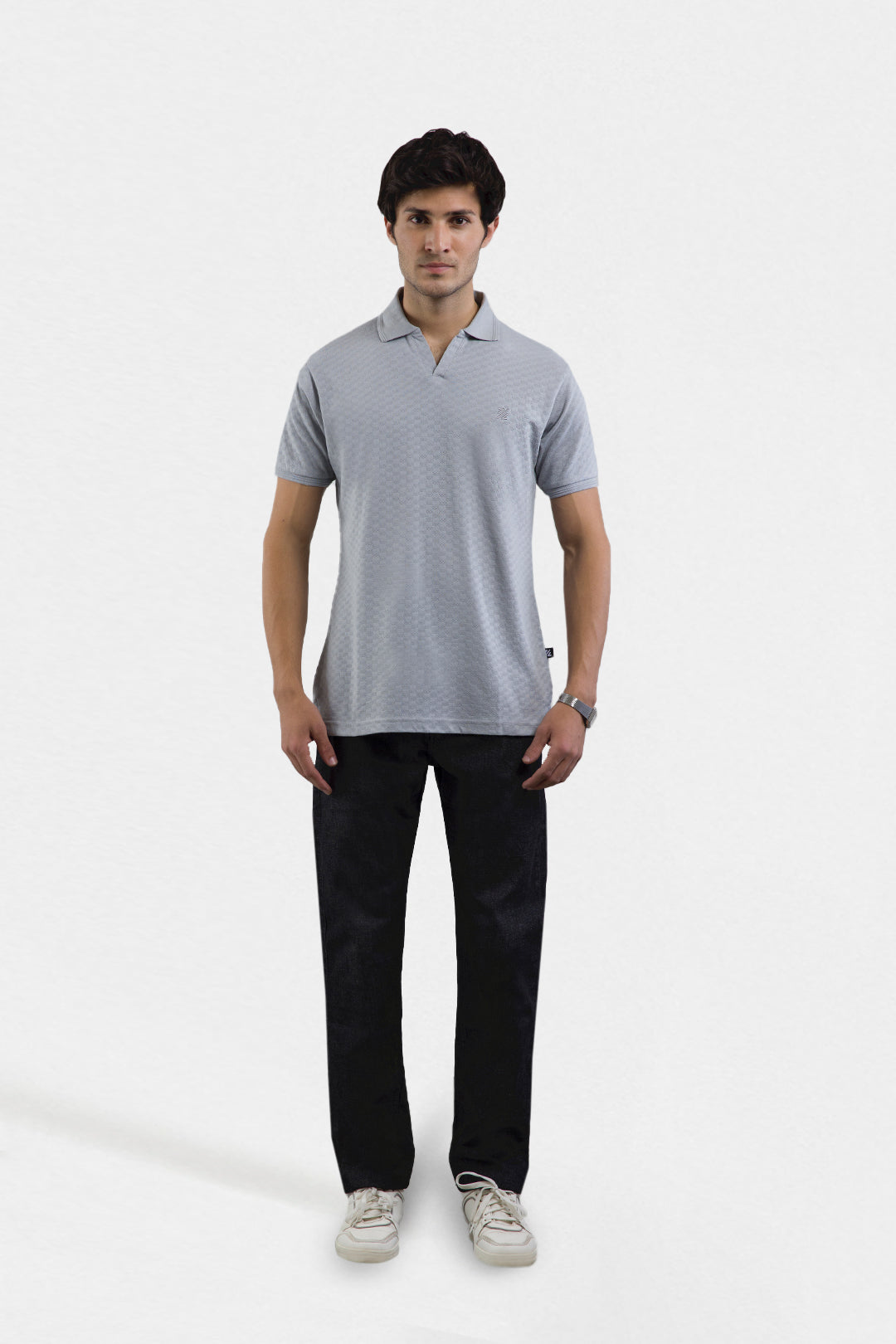 Textured Johnny Collar Polo - 5005