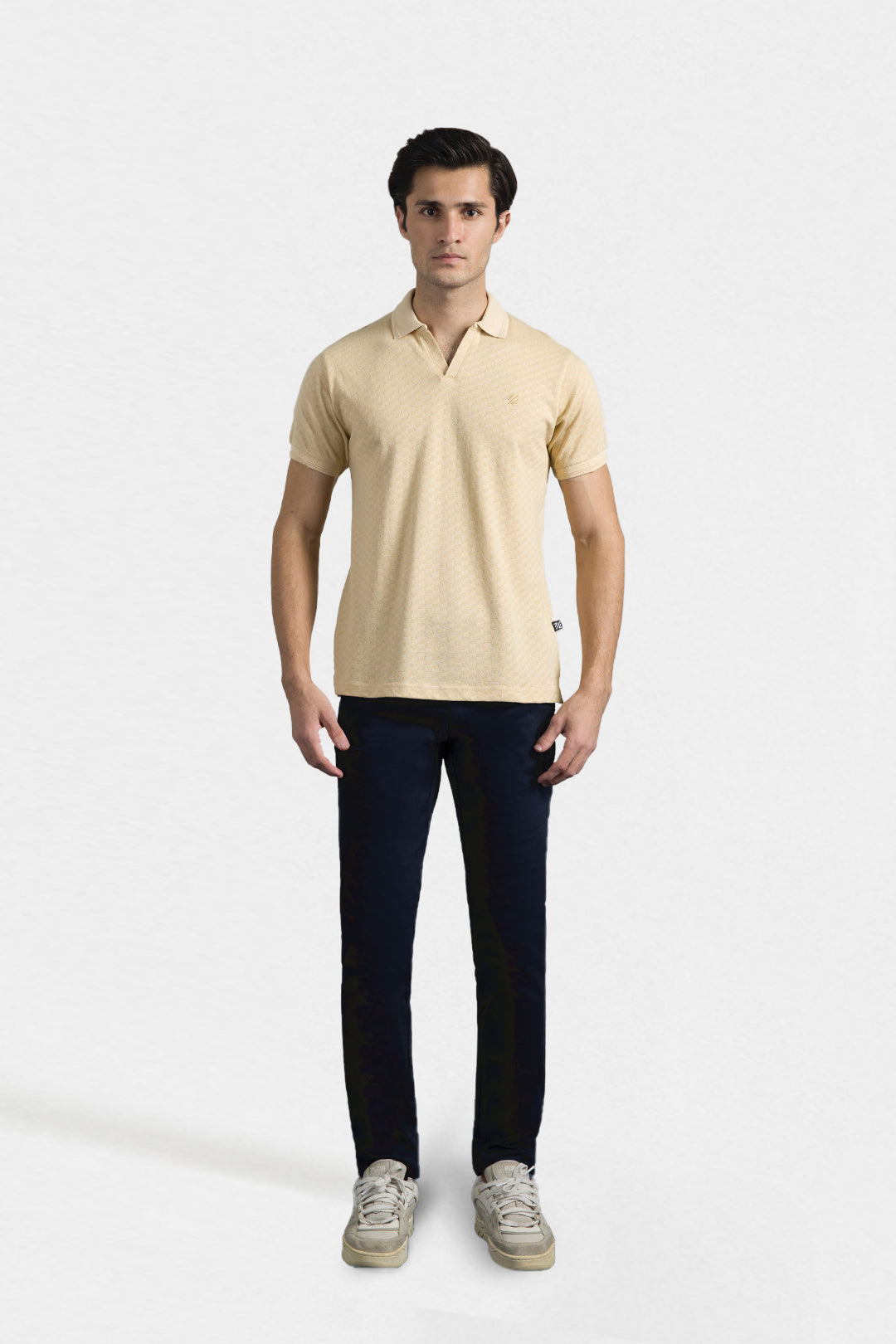 Textured Johnny Collar Polo - 5005