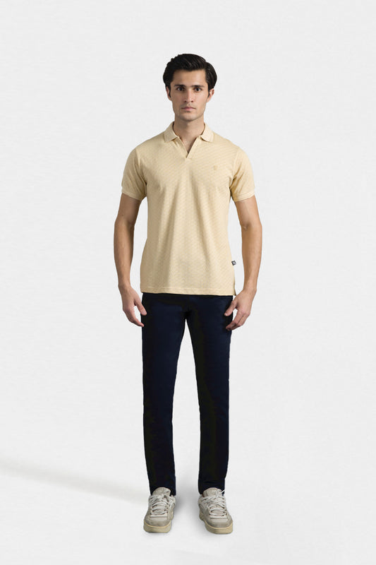 Textured Johnny Collar Polo - 5005