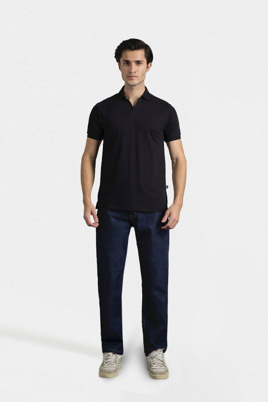 Textured Johnny Collar Polo - 5005