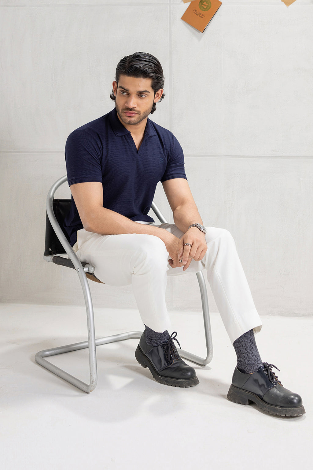 Textured Johnny Collar Polo - 5005