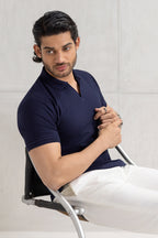 Textured Johnny Collar Polo - 5005