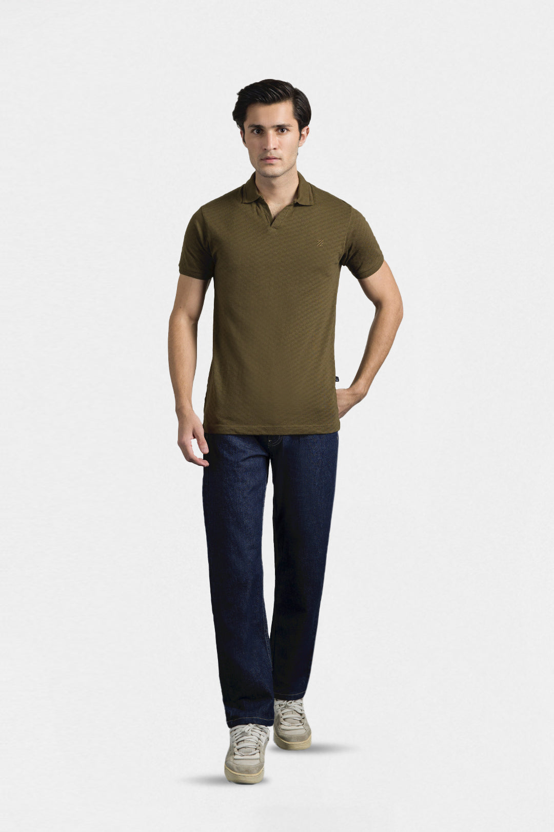 Textured Johnny Collar Polo - 5005