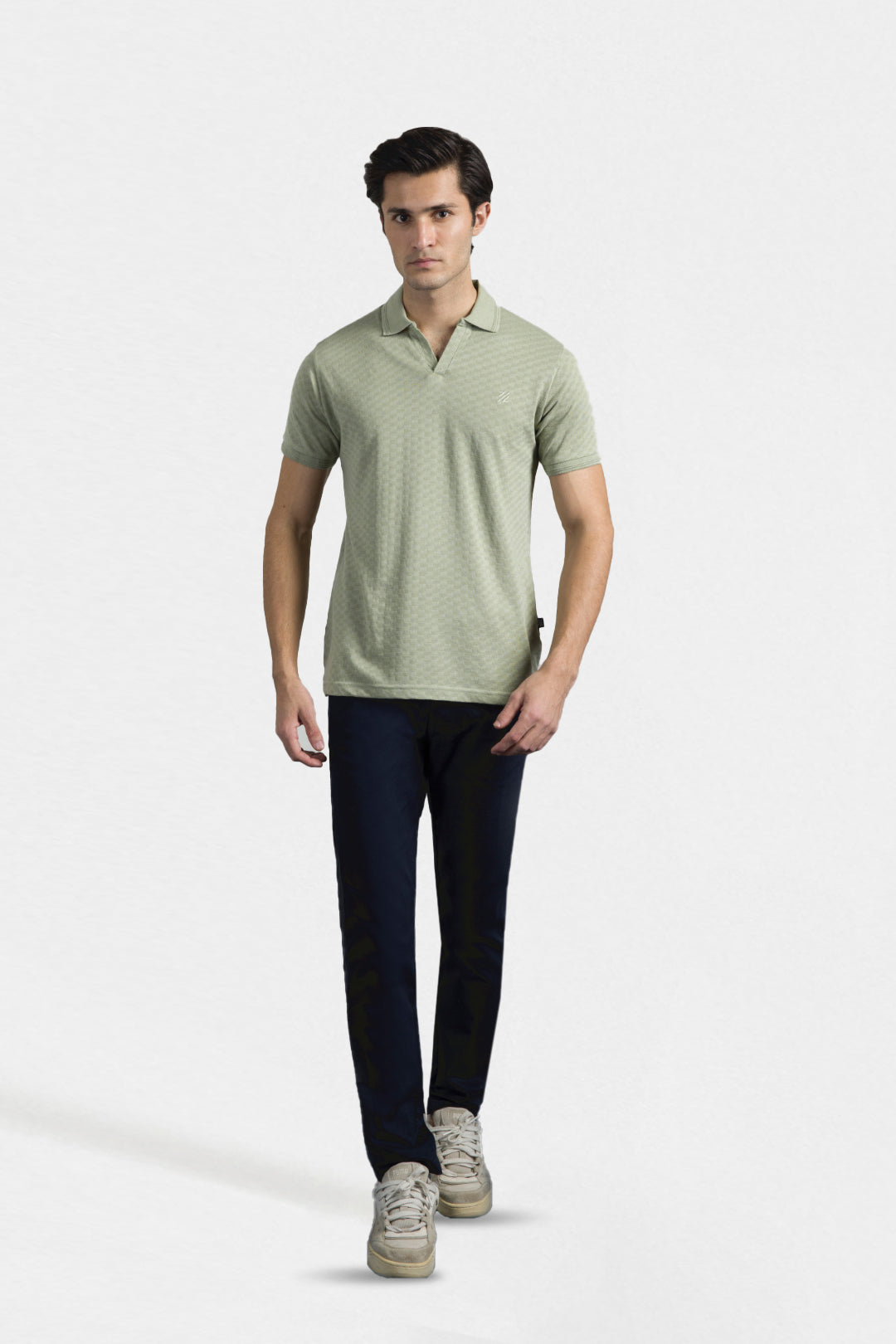 Textured Johnny Collar Polo - 5005