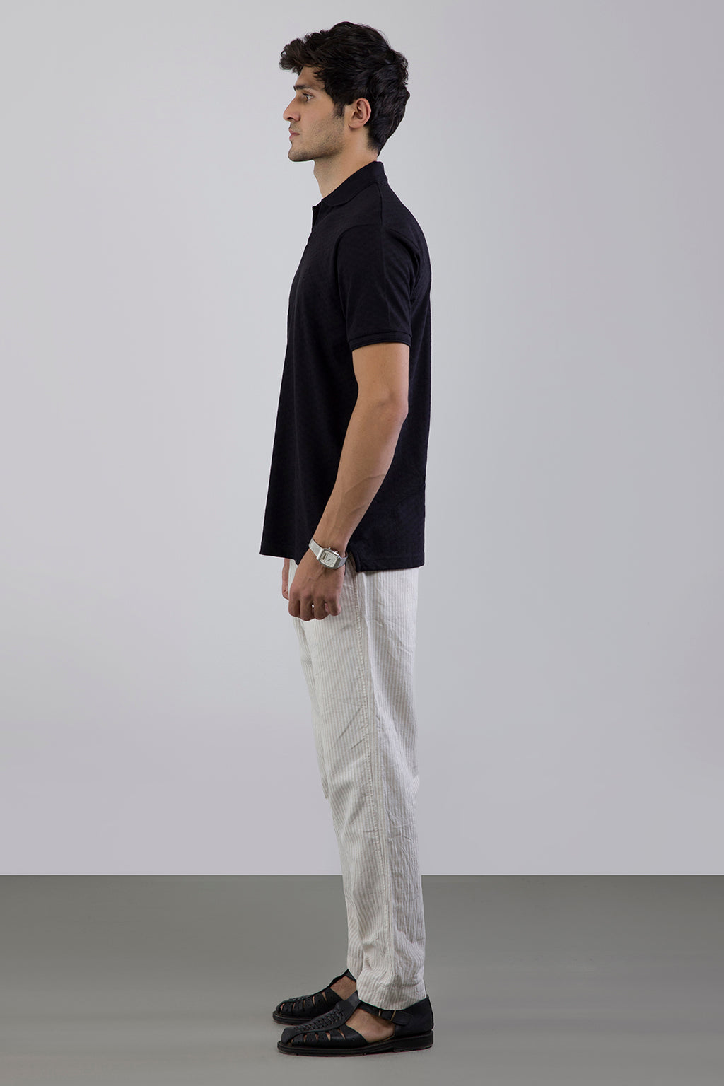 Textured Johnny Collar Polo - 5005