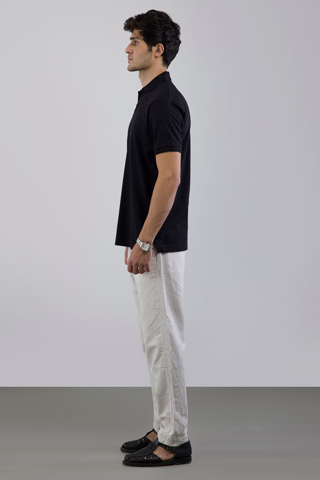 Textured Johnny Collar Polo - 5005