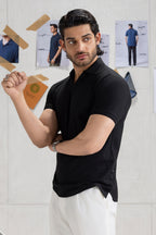 Textured Johnny Collar Polo - 5005