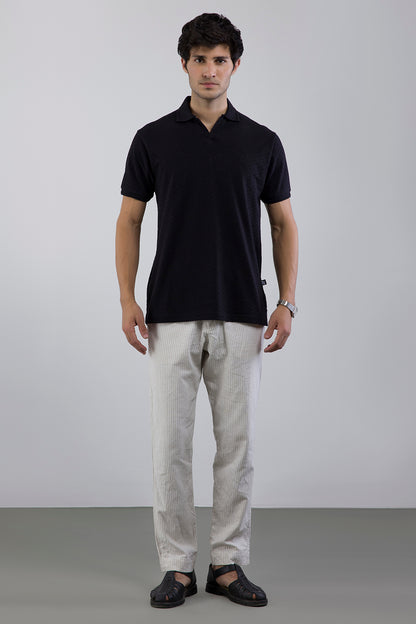 Textured Johnny Collar Polo - 5005