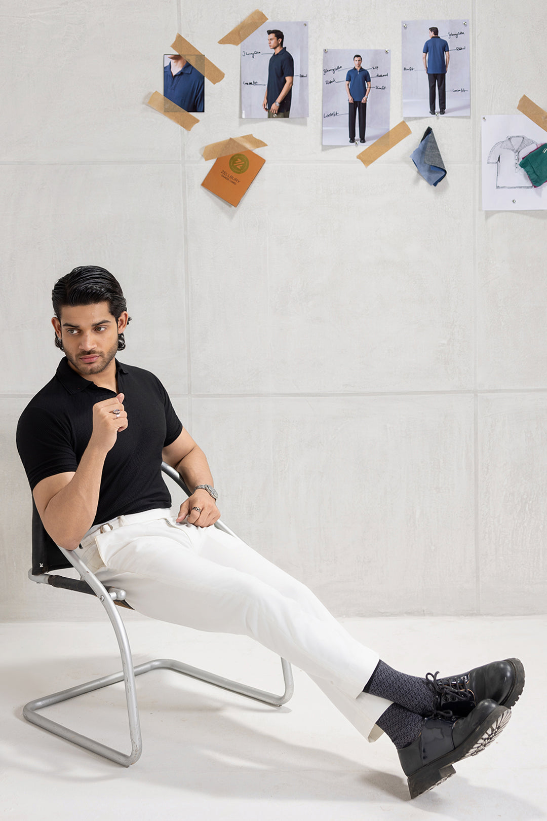 Textured Johnny Collar Polo - 5005