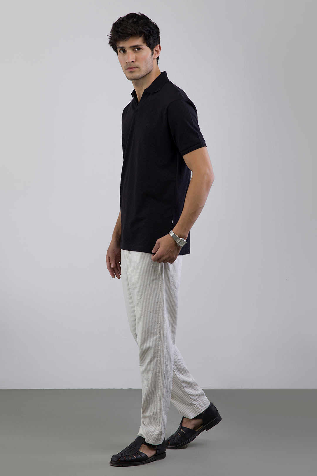 Textured Johnny Collar Polo - 5005