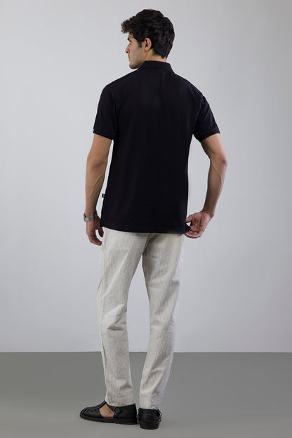 Textured Johnny Collar Polo - 5005