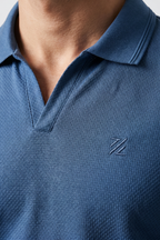 Textured Johnny Collar Polo - 5005
