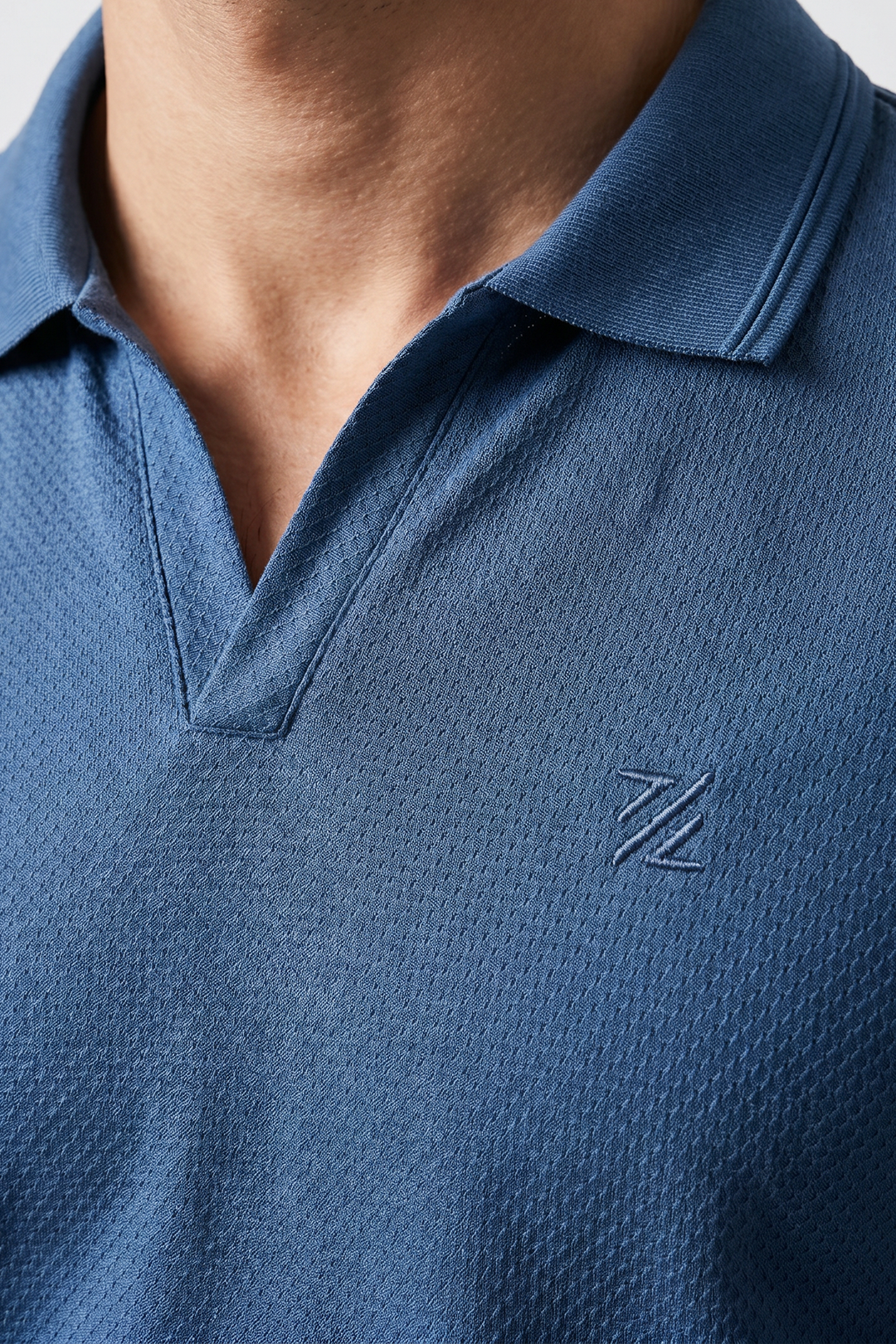 Textured Johnny Collar Polo - 5005
