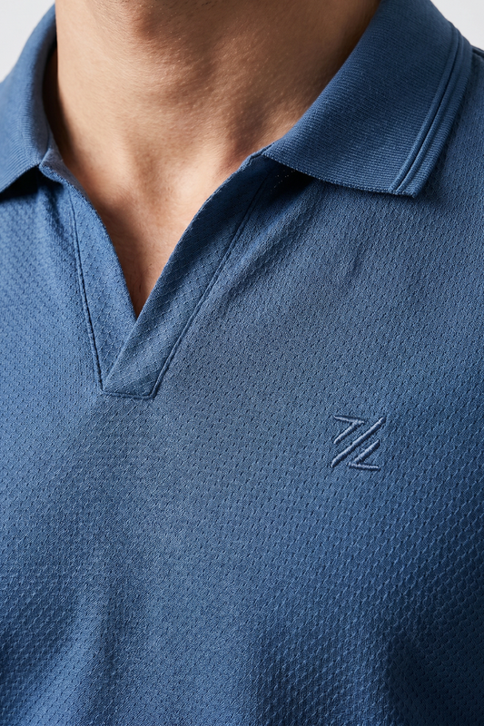 Textured Johnny Collar Polo - 5005
