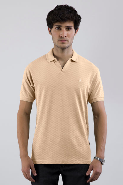 Textured Johnny Collar Polo - 5005